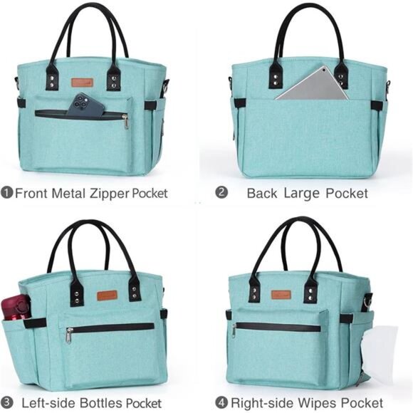 Insulated Lunch Bag for Women Men,Adult Lunch Box for Women with AdjustableStrap - Picture 6 of 8